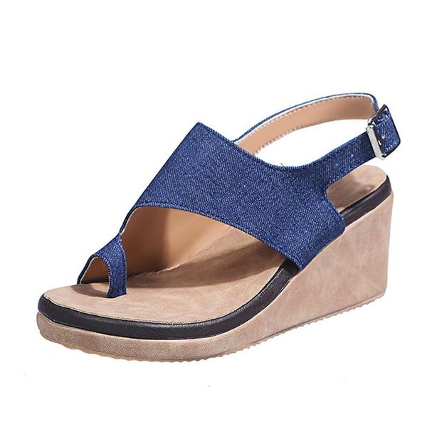 

sandals women's 2021 buckle female shoes comfy platform flat summer wedges plus size 35-43 casual leopard, Black