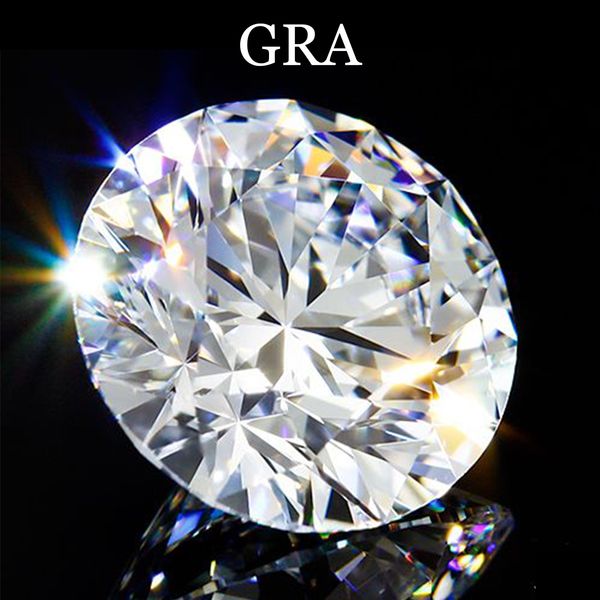 

loose moissanite 0.3 carat to 2 carat 4mm to 8mm d color round brilliant cut vvs1 ring bracelet jewelry diy material lab diamond q0531, Black