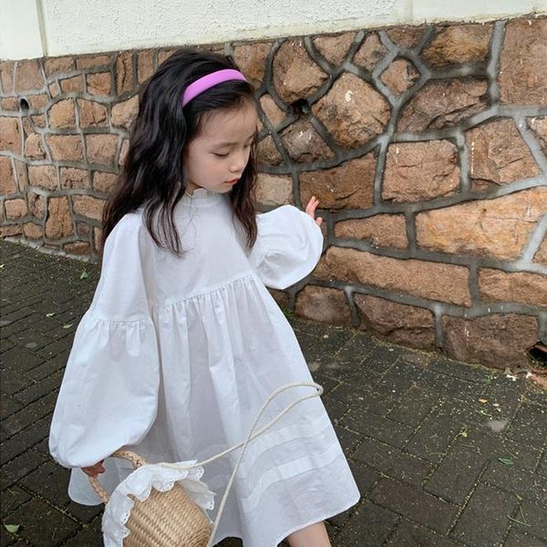 

girl's dresses girl white dress 2021 autumn children's cotton and vest outfits kids long sleeve casual oversized frock child cloth, Red;yellow