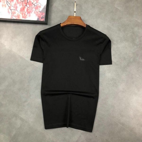 

summer new trendy brand men's t-shirt breathable comfortable and fashionable all-match255, White;black