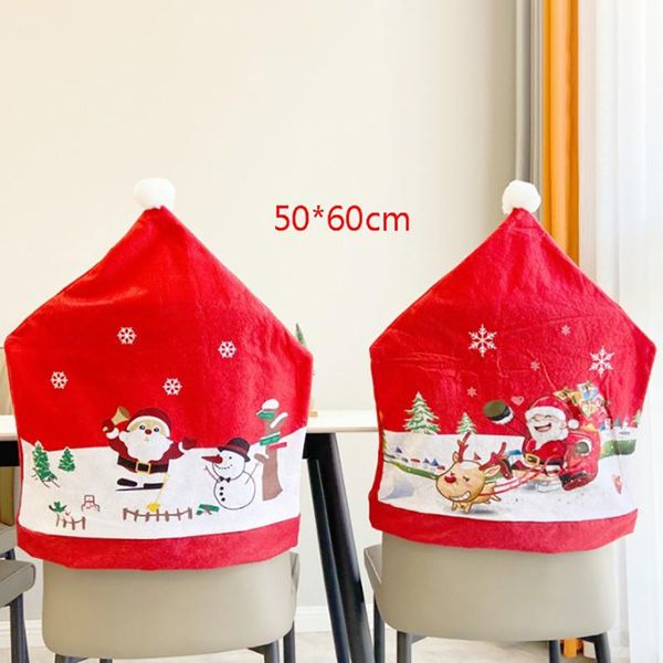 

chair covers 50*60cm santa claus cap cover christmas dinner table party red hat back xmas decoration for home
