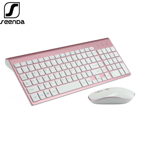 

seenda usa spain keyboard wireless mouse set 102 keys 2.4 ghz ultra thin wireless keyboard mouse set full size for computer pc