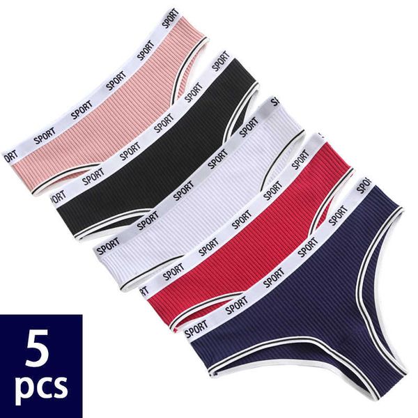 

5pcs women's cotton panties women underpants female soft briefs pantys comfort underwear solid color intimate lingerie 210720, Black;pink