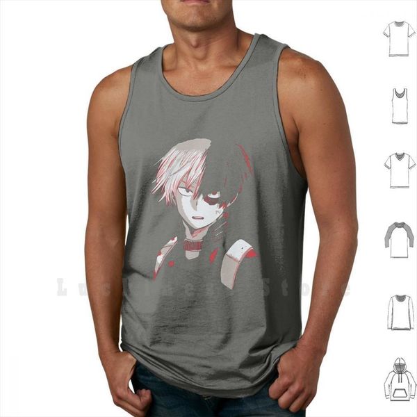 

todoroki tank vest sleeveless  men boku no hero academia anime animation manga pop, White;black