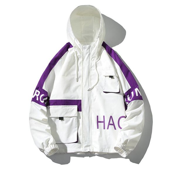 

new hip hop mens hooded windbreaker autumn 2021 casual vintage color block loose track bomber jacket coats streetwear hiphop 7jrf gjm8, Black;brown