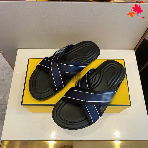 

luxurys men slippers designer rubber slides sandal mens designers flat fashion shoes beach flip flops flower with box size 39-45 -g298, Black