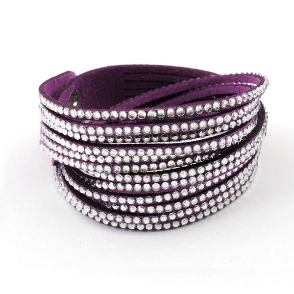 

tennis multilayer crystal wrap bracelet rhinestone bling slake deluxe double leather bangle pulseiras femininas, Golden;silver