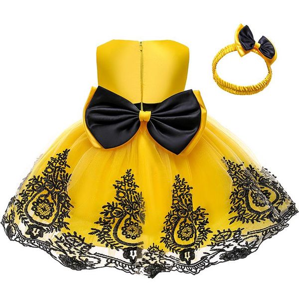 

girl's dresses infant sequin bow dress for girl baby christening 1st birthday party baptism tutu toddler vestido, Red;yellow