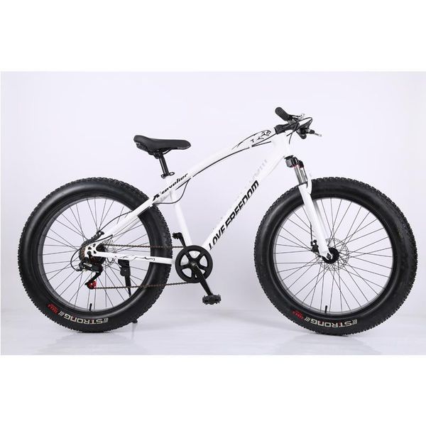 

factory direct sales snow bike atv 26-inch 27-speed double disc brake wide tire off-road geared bicycle white