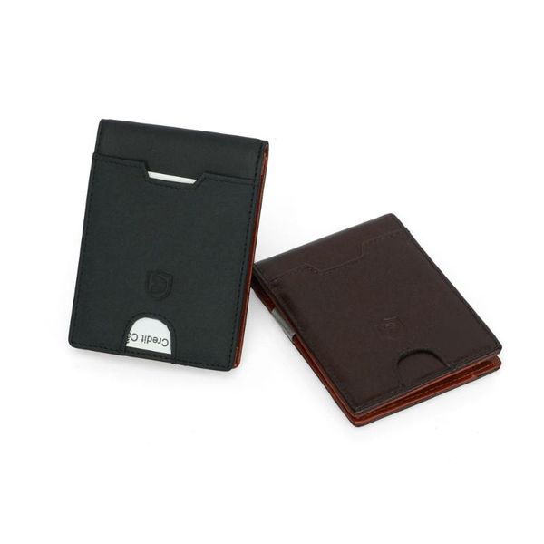 

wallets 1 piece genuine leather brand men wallet short skin purses money clips sollid thin for, Red;black