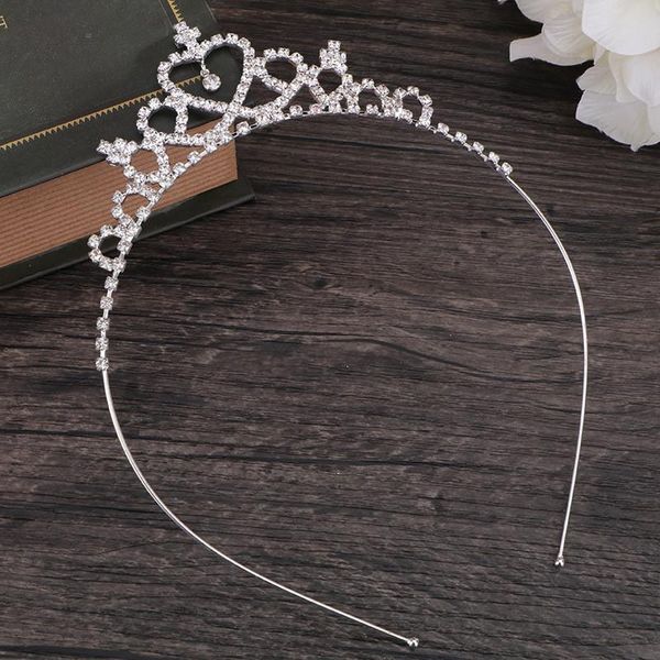 

hair accessories children scratch imitating rhinestones crown princess headwear girls in heart-shaped attacked, Slivery;white