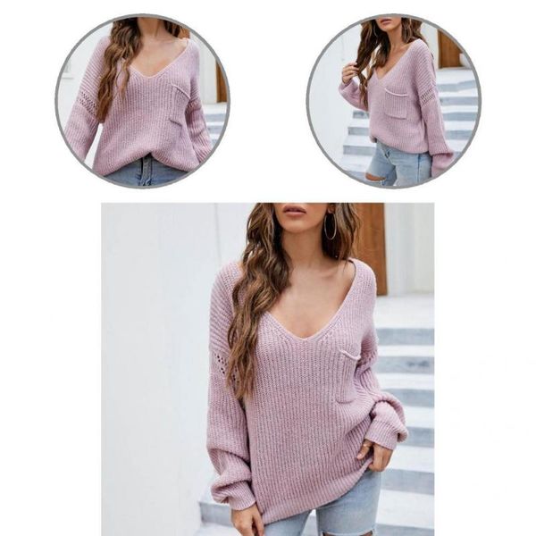 

women's sweaters knitwear casual hollow out sleeve pocket knitted pullover streetwear long for daily wear, White;black