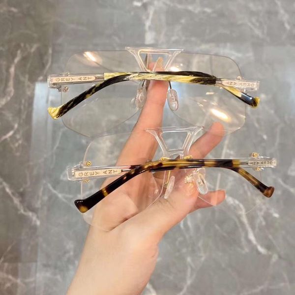 

bflqm rimless with da box new sole lens clear sunglasses glasses havana eyeglasses occhiali fashion jrwuw, White;black