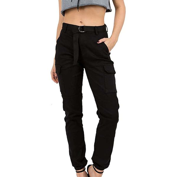 

style overalls, pants, women's casual pure cotton belt, Black;white