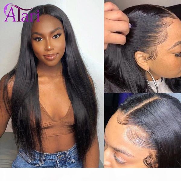 

transparent lace wigs straight lace front wig natural hairline 100% virgin human hair wigs for women brazilian hair atari, Black;brown