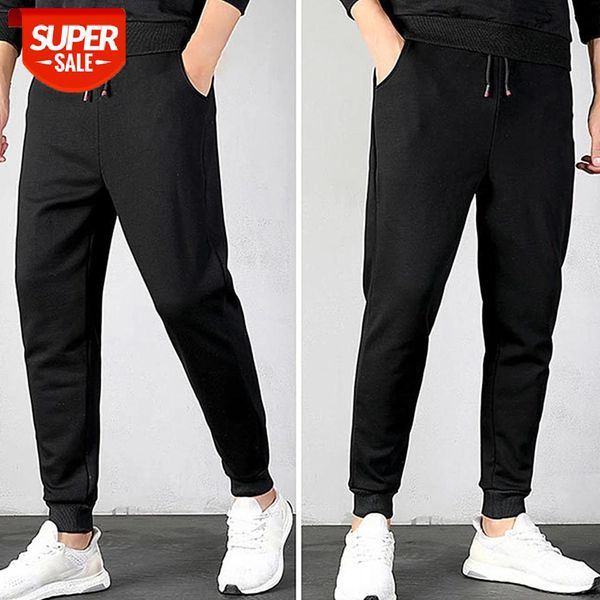 

winter sweatpants plus size men joggers track pants ankle tied drawstring plush liner sport pants sweatpants trousers clothing #xx8h, Black