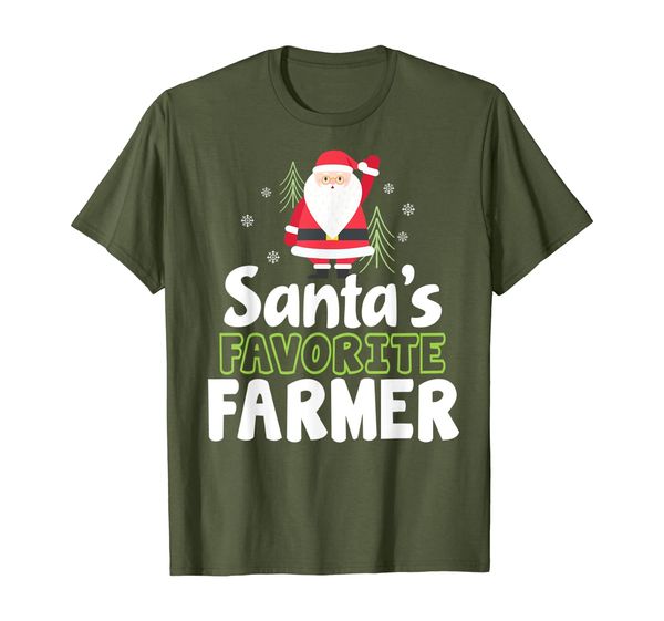 

santa's favorite farmer funny farming xmas gift men women t-shirt, White;black