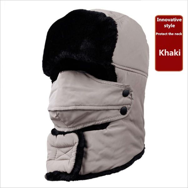 

berets yuiye fashion brand men and women's hat earmuffs cap with mask thick winter hats for women bomber warm, Blue;gray