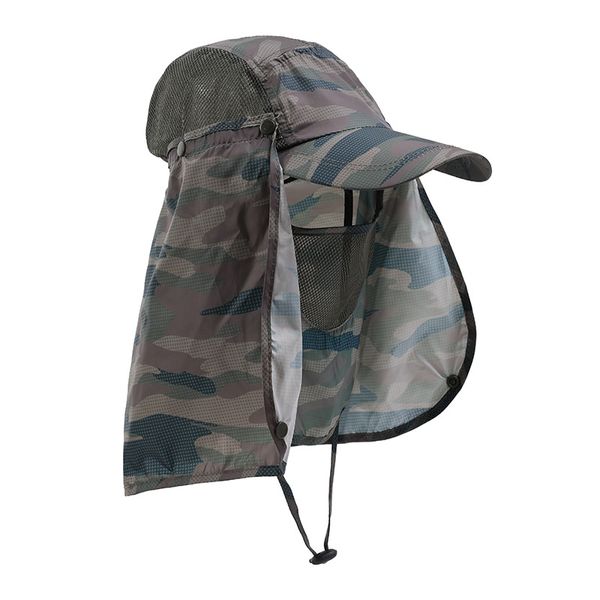 Cappello da pescatore UV con protezione solare ad asciugatura rapida Cappelli con visiera antivento pieghevoli per pesca Escursioni in campeggio
