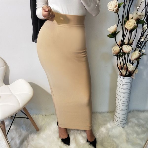 Faldas Mujer Moda Hohe Taille Maxi Bleistift Langer Rock Jupe Longue Femme Jupes Röcke Damen Koreanische Mode Kleidung Jupe Crayon 210309