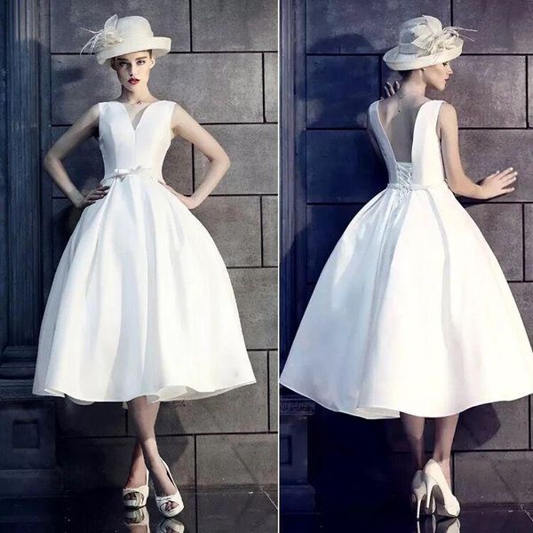 

party dresses robe de spriee ball gown v-neck backless satin tea length prom 2021 elegant formal evening gowns vestido festa, White;black