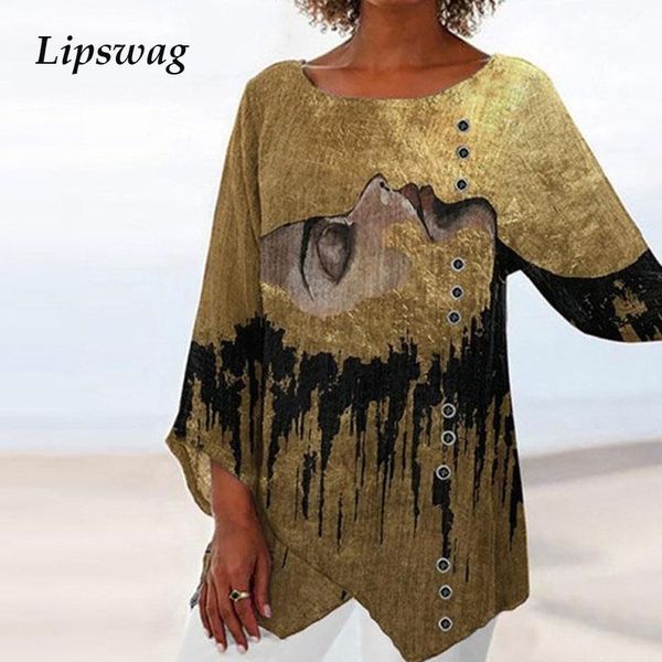 

women's blouses & shirts vintage pattern printed long sleeve blouse spring summer elegant women o-neck loose casual ladies pullover 20, White