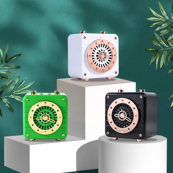 

portable speakers retro mini subwoofer speaker bluetooth-compatible wireless hifi support tf card fm radio handsfor outdoor