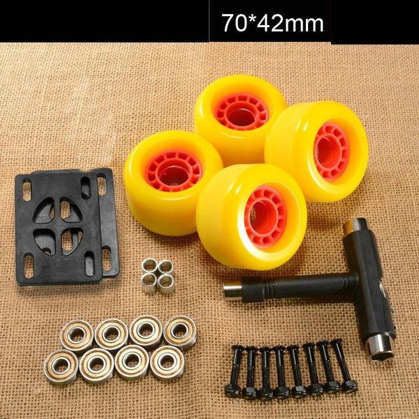 

skateboarding 4pcs skateboard wheels 70mm pu hardness skate board 78a longboard for street deck men women cruiser wheel