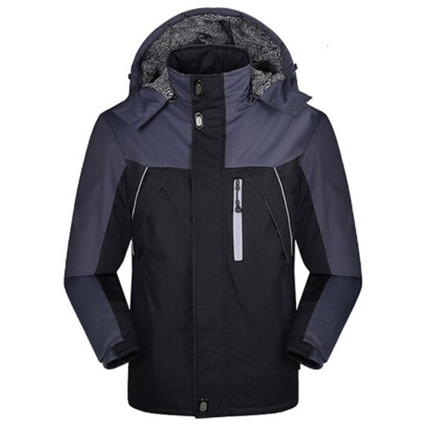 

winter 2021 new outdoor wind-proof and waterproof fashion cap cashmere lining thick men's color m-5xl jacket vh6t, Black;brown