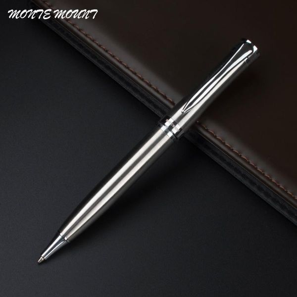 

ballpoint pens monte mount stainless steel fashion metal pen ball 0.7mm black student supplies business gift, Blue;orange