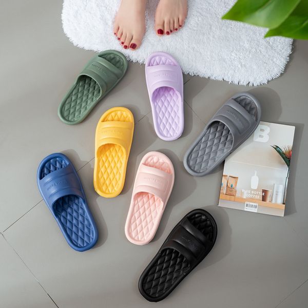 

80% off shoes fahsion style summer women's slippers soft breathable cute candy color bathroom sandals couple non-slip shoes simple, Black