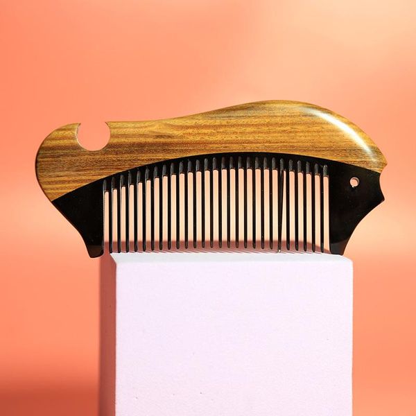 

hair brushes green sandalwood comb horn jade stitching children, Silver
