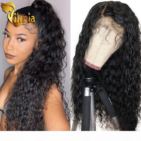 

brazilian indian kinky curly lace front wigs full lace human hair wig pre plucked hairline long loose wave virgin hair for black women, Black;brown