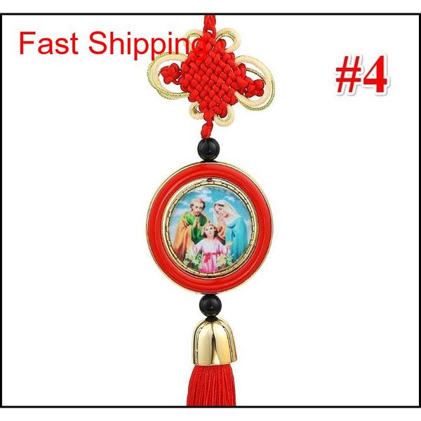 

religious accessories car interior rear-view mirror decorative heart shape enamel jesus red long tassel hangin qylhcq dh_seller2010, Silver