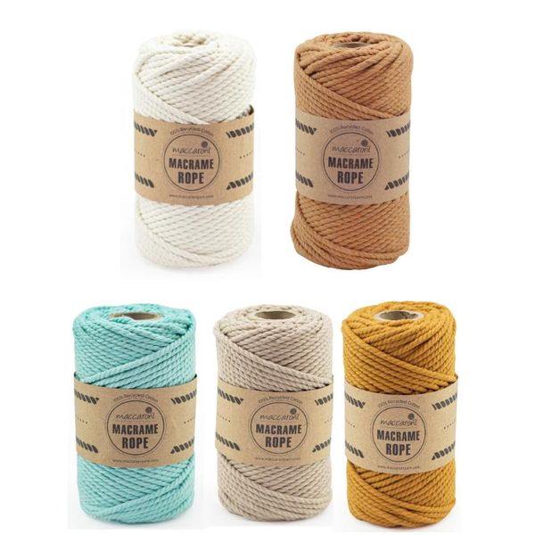 

yarn maccaroni macrame rope 4 mm 250 gr, Black;white