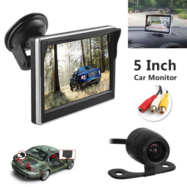 

car video dc12v 24v 5 inch rear view monitor tft lcd screen 480 x 272 hd digital color + e306 18mm camera ntsc pal 420 tv