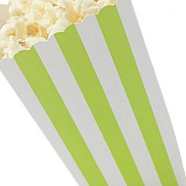 Geschenkpapier, 12 Stück/Set, Popcorn-Box, Süßigkeiten, Streifen, Taschen, Hochzeit, Kinder, Film, Partyzubehör