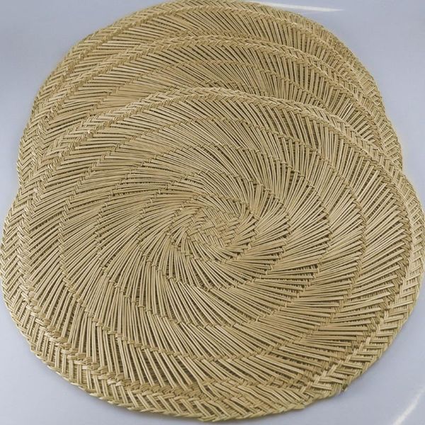 

mats & pads 1pc straw steamer mat liner natural placemat coffee