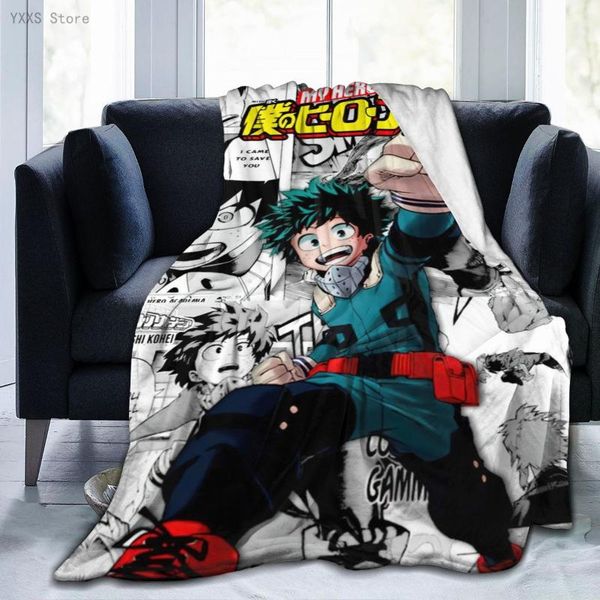 

blankets my hero academia 3d cartoon sherpa blanket warm super soft flannel office nap bedspread sofa bedding plush quilt plaids 1788680