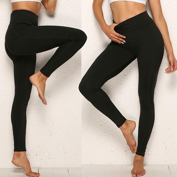 

yoga outfit pants women with pocket plus size leggings sport girl gym tummy control jogging tights female fitness