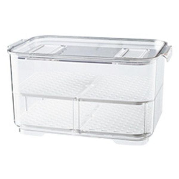 

storage bottles & jars fruit and vegetable fresh-keeping box plastic transparent drain refrigerator with lid