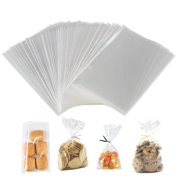 100 pcs Cellophane Treat Bags Iridescent Holográfico Goodie Bags Presentes de Cookie Embalagem