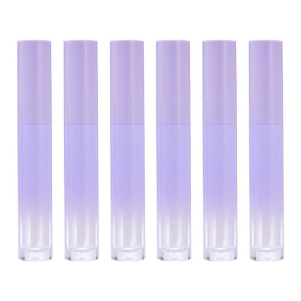 

storage bottles & jars 6pcs/lot 5ml purple gradient empty lip glaze tube diy long oil wand brush tubes containers makeup tool