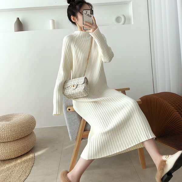 

2021 female autumn bodycon sheath nightgown knitted cotton long casual sleeve solid color dresses thin for woman #8620 xv9k, Black;gray