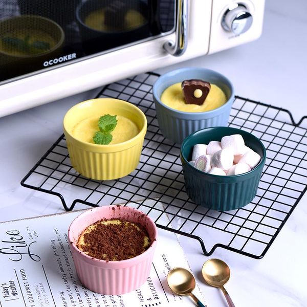 

bowls ceramic round baking bowl dessert pudding ceramics household creative