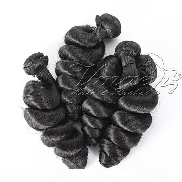 

unprocessed indian loose wave virgin hair 3 bundles indian virgin human loose wave hair weaves bundles, Black