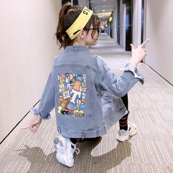 

spring denim coat jackets for teens girls blue jean jacket korean baby girl kids clothes women clothing childrens outwear, Blue;gray