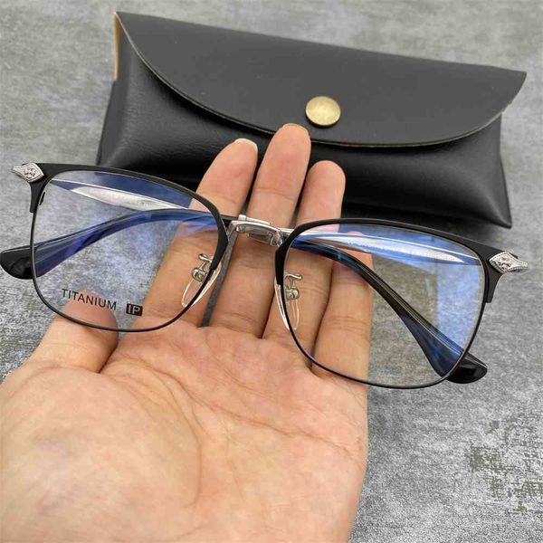 

80% off store online crosin glasses frame ultra light pure titanium for men's business leisure flat lens, White;black