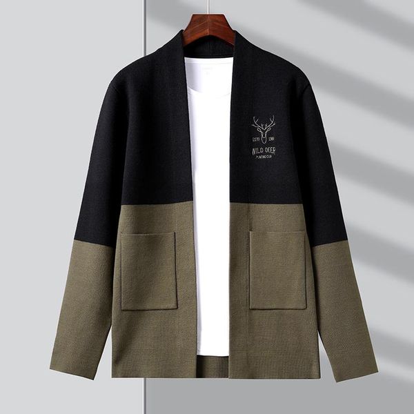 

men's sweaters aesthetic autum mens brand fashion grade knitwear japanese cardigan sweater casual coats winter jacket men clothing, White;black