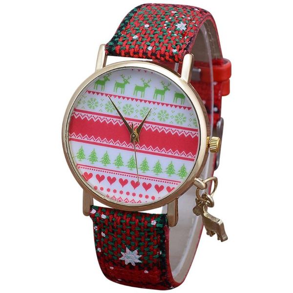 

wristwatches ladies christmas casual simple leather watch snowflake quartz pendant women fashion business relÃ³gio feminino, Slivery;brown